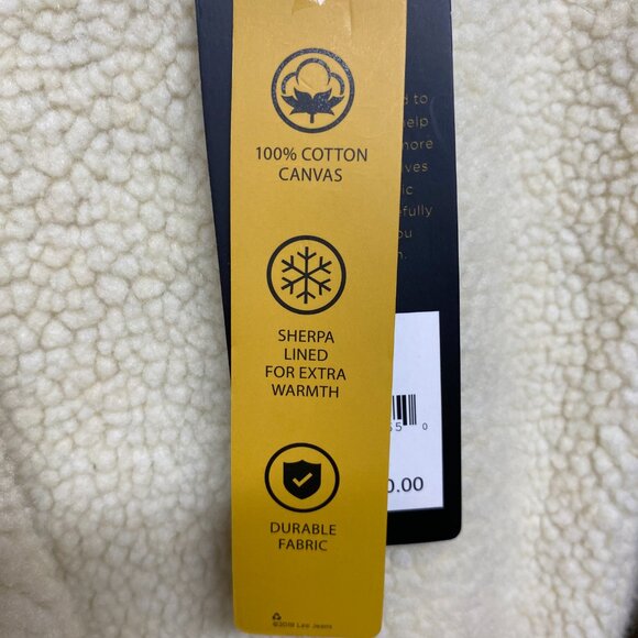 XXL Lee Men's Zip-Up Sherpa Lined Duck Canvas Workwear Vest Tobacco - Picture 9 of 9